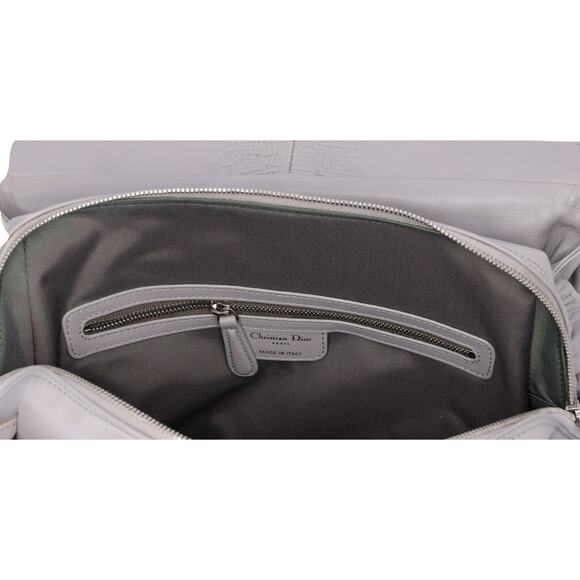 Christian Dior Karenina Handbag North South Tote Gray Leather - Picture 8 of 9